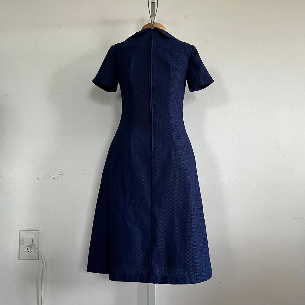 Vintage Handmade 1960s Navy Blue Dress - Timeless Elegance - Picture 8 of 8
